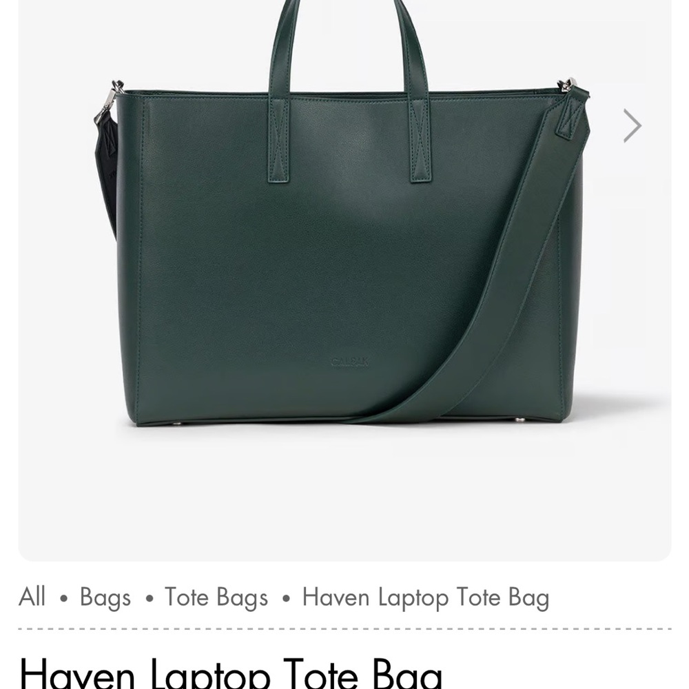 Calpak haven tote bag in forest green
